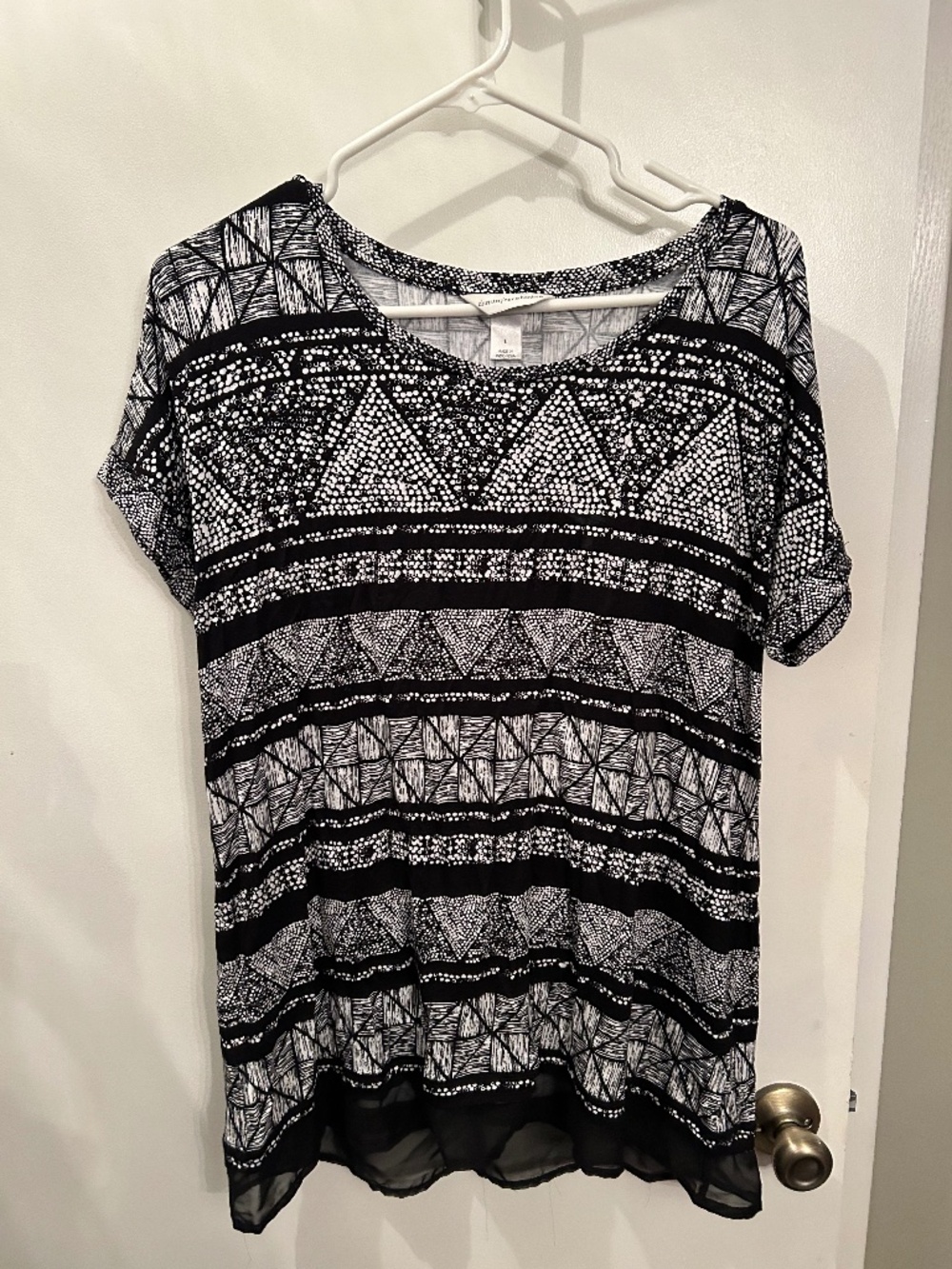 Christopher & Banks Black and White Shirt - Large